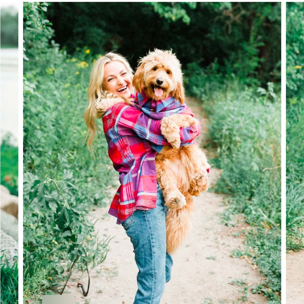 New matching set - women’s Small button flannel & medium size dog shirt